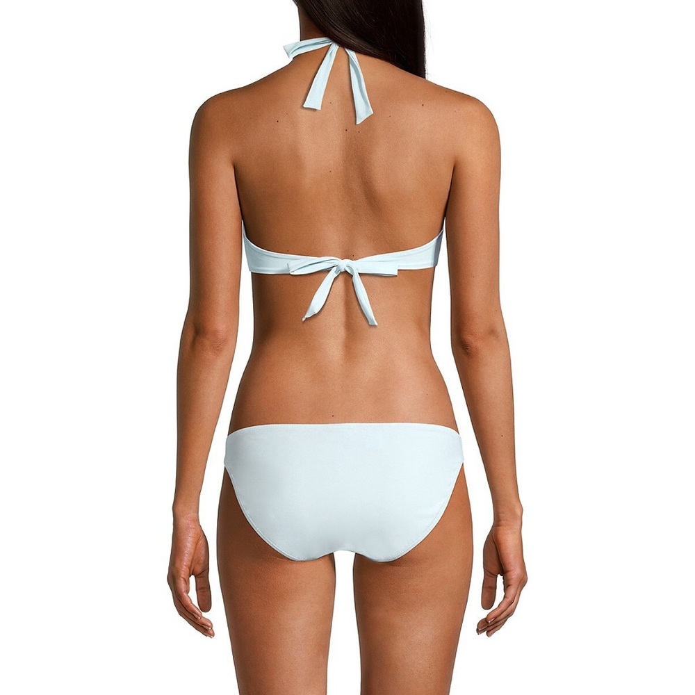 TORY BURCH Spring Blue Miller Halter Bikini Halter Top Hipster Bottom Swimsuit - Picture 2 of 10